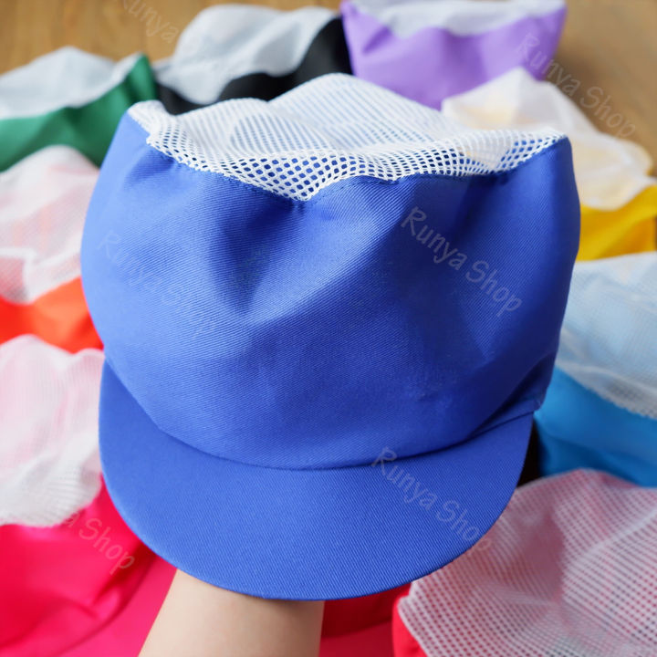 16สี-หมวกกุ๊ก-หมวกแม่ค้า-แม่ครัว-แม่บ้าน-หมวกโรงงาน-หมวกผ้าตาข่าย-ทำอาหาร-d1
