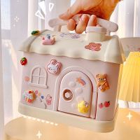 Cute House Money Box With 3D Sticker Kawaii Piggy Bank For Kids Adults Big Size Savings Box For Coins Banknotes Birthday Gift