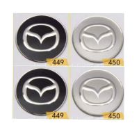 4ชิ้น65มมฝาครอบสติกเกอร์ศูนย์กลางล้อสำหรับ Mazda Logo ยางกลางสัญลักษณ์ที่ครอบยี่ห้อรถยนต์สีดำสีเงิน