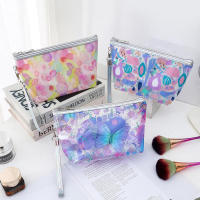 Clear PVC Makeup Case Fruit Design Cosmetic Bag PVC Cosmetic Storage Case Fruit Pattern Makeup Bag Eight Pattern Options Available