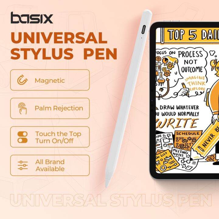 Basix Universal Stylus Pen for Android and Windows, Palm Rejection and