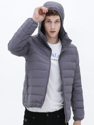 ZZOOI Fitaylor New Winter Hooded Down Jacket Men Casual Zipper 90% White Duck Down Coat Man Thin Warm Solid Color Loose Outwear