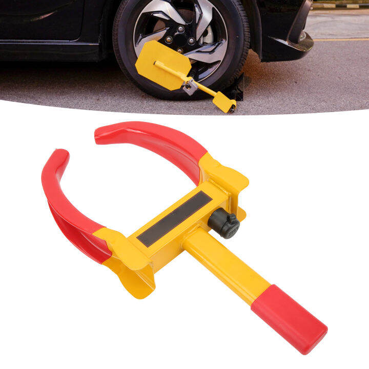 Wheel Chock Lock, Heavy Duty Wheel Lock Anti Theft Hard Construction