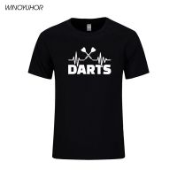 Darts Throw Game Graphic Tee T Shirts Men Summer Casual Short Sleeve T-Shirt Heartbeat Of Dart Funny Printed Tops Tee Cotton S-4XL-5XL-6XL