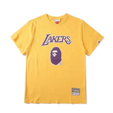 Authentic BAPE x Mitchell N Ness LAKERS T-Shirt Adult Small for