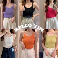 [ส่งเร็วพิเศษ!] Hello Yim  เสื้อสายเดี่ยว สีพาสเทล6สีหวานๆ ผ้าไหมพรมใส่สบายสายฝอพลาดไม่ได้ NO.K245-1 เสื้อสีแดงหญิง