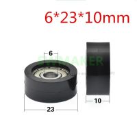 10pcs 6*23*10mm TPU polyurethane coated pulley  626 bearing wheel  silent wear-resistant rolling guide wheel  flat roller