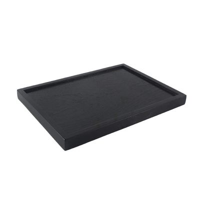 8X Wooden Serving Tray Tea Dishes Plate- Black, 25X18X2cm