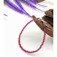 Natural Faceted Heated Ruby Bead Bracelet, Genuine Round Faceted Beaded Healing Crystal Bracelet Men Women Bracelet