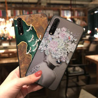 3D Emboss Case For Huawei Y6 Y7 Honor 8X 9X 8A 10i 20 10 9 P Smart 2020 2019 P30 P20 Pro P40 Lite E Nova 8i 5T 10SE Flower Cover Electrical Safety