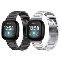 [HOT CHALIUIUILILXWE 607] สายสายนาฬิกาโลหะสำหรับ Fitbit Versa 2/3สำหรับ Fitbit Sense/ Versa Lite Lite สร้อยข้อมือเหล็กสายรัดข้อมือ