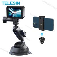 ✷❁✿ TELESIN Car Mobile Phone Holder Suction Cup 360 Adjustable 1/4 Standard Adapter For GoPro 10 9 Insta360 Osmo Action SJCAM