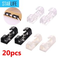 16-20pcs Self-Adhesive Cable Clamp Clip Organizer Cord Management Wire Holder Power Cords Charging Lines USB Cables Cable Winder Cable Management