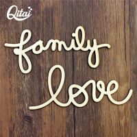 Family &amp; Love Words QITAI 12Pcs/Lot Laser Cut Wooden Crafts Letters Plywood DIY Scrapbooking Home Decoration Accessories WF120 Electrical Trade Tools