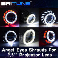 Britune 2.5 Projector Shrouds LED Angel Eyes Bezel For WST Lens Bi-xenon Headlight Lenses Covers Retrofit Car Lights Accessories