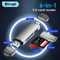 Elough 6 in 1 OTG SD TF Card Reader ความเร็วสูงอะแดปเตอร์ USB Flash Drive Adapter Type C USB 3.0 Micro USB Card Reader-Shaoeit