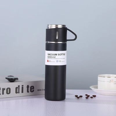750ML Stainless Steel Vacuum Flask Gift Set Office Business Style Thermos Bottle Outdoor Hot Water Thermal Insulation Couple CupTH