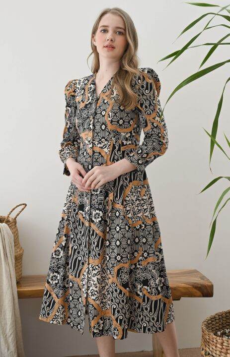 midi dress batik