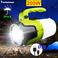 Newest 200W Camping Light Outdoor USB Charging 3 Mode tent Lamp Portable Lantern Night Emergency bulb Flashlight For BBQ light