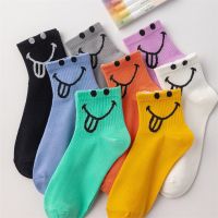 【LZ】◊✹﹍  Meias Coloridas Harajuku Smiley para Mulheres Coréia Funky Algodão Unisex Tubo Baixo Bonito Desenhos Animados Engraçado Kawaii Menina Novo