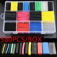 580pcs/530pcs/260pcs Assortment Electronic 2:1 Wrap Wire Cable Insulated Polyolefin Heat Shrink Tube Ratio Tubing Insulation