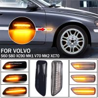 1 pair For Volvo V70 S60 S80 XC70 XC90 2000-2009 2Pcs LED Dynamic Side Marker Turn Signal Indicator Lamp Light