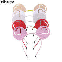 10pcslot NEW Chic Valentines Day Glitter Hollow Heart Mouse Ears Hairband Dating Headband Cute Women Headwear Hair Accessories