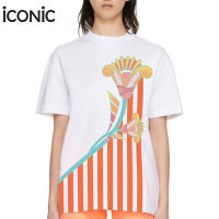 iCONiC ORANGE SAFFRON T-Shirt #5529 เสื้อยืด พิมพ์ลาย ช่อดอกไม้ ลายทาง สีส้ม เสื้อผ้าผู้หญิง เสื้อยืดผญ เสื้อยืดผช เสื้อยืดแฟชั่น เสื้อยืดขาว