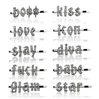 【cw】 2020 New Hot Hair Accessories Gothic Word Hairclips Hairwear Letters Hairpin Bobby Pin Jewelry WHOLESALE 【hot】 !