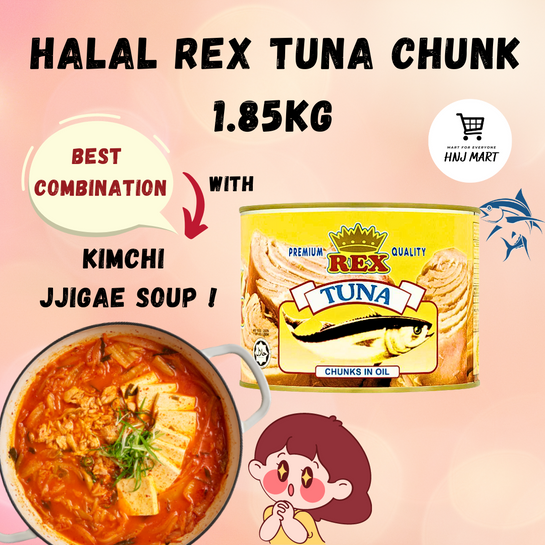 Halal Rex Tuna Chunk 1.85kg Canned Tuna Tuna Can Tuna Tin Tinned