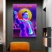 Synthwave 80S ภาพยนตร์ "The Wolf Of Wall Street" โปสเตอร์ภาพเขียนสีน้ำมันและการพิมพ์ภาพศิลปะบนผนังโบราณบ้านห้องนั่งเล่นไม่มีกรอบการตกแต่งหรือกรอบด้านใน