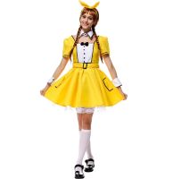 LJ7092 ชุดแม่บ้าน ชุดYellow Bow Dress Outfit Halloween ?ด่วนมีส่งGrabค่า