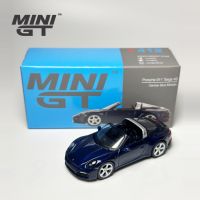 MINIGT1:64 Blue 911Targa 4S เปิดประทุนรถโลหะผสมรถของเล่น #412หางเสือซ้าย