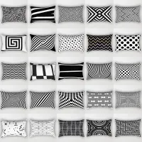 30x50cm Black White Geometric Polyester Pillowcase Art Line Round Point Square Cushion Cover Living Room Sofa Chair Home Decor