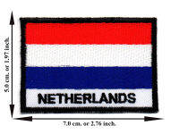 ตัดรีด ตัวรีดติดเสื้อ อาร์มปัก ติดเสื้อปัก ปักเสื้อ DIY ลาย ธงNetherlands สีน้ำเงิน มีบริการเก็บเงินปลายทาง