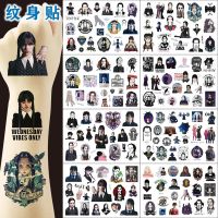 2023 New Tv Series Wednesday Addams Movie Tattoo Stickers Movie Art Sticker For Women Girls Role Play Fun For Kid Toy Stickers