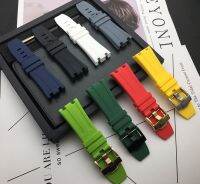 （Bar watchband）28มม. สีดำสีน้ำเงิน15703ยางธรรมชาติสายนาฬิกาซิลิโคน MenStrap Band ForWatch FRU Belt โลโก้ Tools