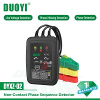 DUOYI เครื่องตรวจจับ DYXZ-01 DYXZ-02 3เฟสทาโชมิเตอร์ดิจิตอลเครื่องตรวจจับลำดับแบบไม่สัมผัสที่ระบุมาตรวัดกริ่ง LED ดิจิตอล