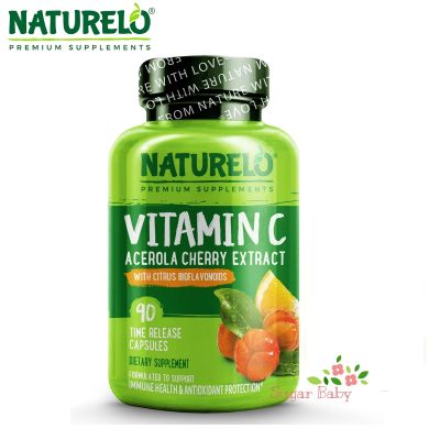 NATURELO Vitamin C Acerola Cherry Extract with Citrus Bioflavonoids 90 Time Release Capsules วิตามินซี 90 แคปซูล