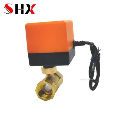 DN15 DN20 DN25 AC 220V Brass Electric Motorized Thread Ball Valve 2-Way 3-Wire DC 12V solenoid water valve with Actuator Plumbing Valves