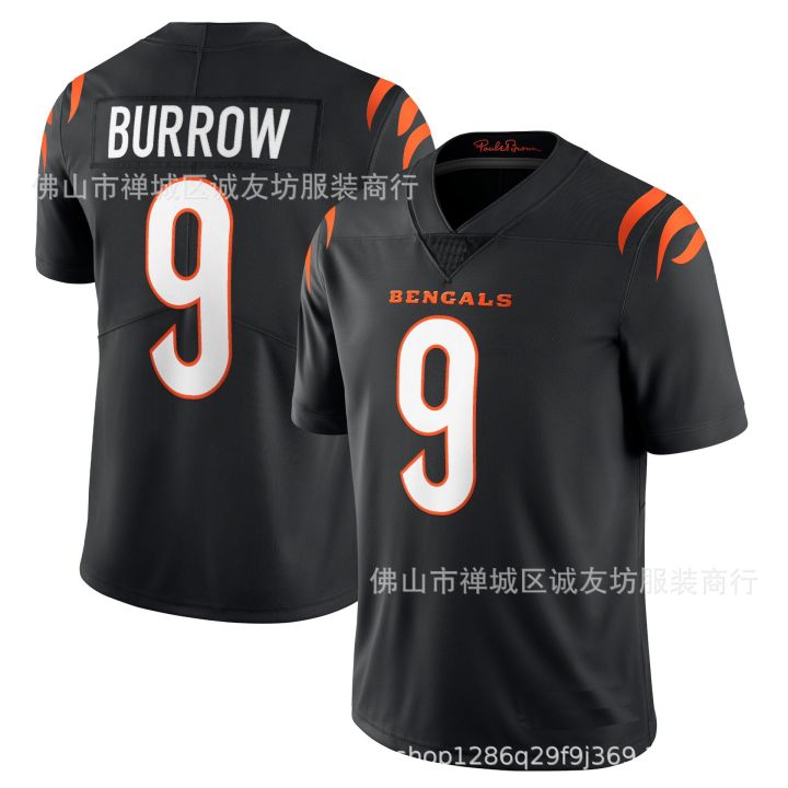 ▽◐ NFL Football Jersey Bengals 9 Black Bengals Joe Burrow Jersey  Dropshipping