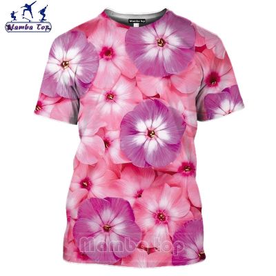 Mamba Top 3D Print Flower Men T Shirt Short Sleeve Funny Red Rose Tshirt Women Cherry Tree Tees Street Hip Hop Unisex Sportswear