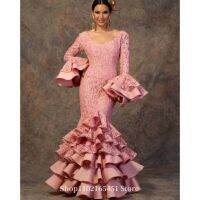 【HOT】✁✧✾ Prom Dresses 2023 Sleeve Flamenca Tiered Skirt VestidosEvening Wear