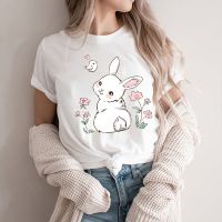 เสื้อยืดผ้าฝ้ายอีสเตอร์ T เสื้อ Kawaii Bunny พิมพ์สั้นแขนเสื้อแฟชั่นผู้หญิง Tee อีสเตอร์ Basekt ไข่ Tees เสื้อยืดขนาดใหญ่ ropa Mujer