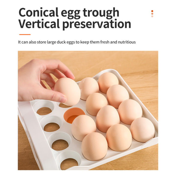 คลังสินค้าพร้อม-กล่องเก็บของสองชั้นตู้เย็นพร้อมหยดไข่ครัวการตกแต่งพิเศษสิ่งประดิษฐ์กล่องลิ้นชักเก็บอาหารสดเกรด