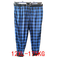 Mens big pants 175KG plus size 10XL 12XL loose stretch large size 66 60 62 Summer casual pants blue gray Home leisure 50 52 54