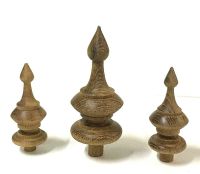 ชุดไม้สัก 3ชิ้น Teak Finial ไม้สักกลึงด้วยมือ สำหรับตกแต่งนาฬิกาโบราณ ตกแต่งเฟอร์นิเจอร์ไม้ ตู้เก้าอี้ งานอดิเรกงานประดิษฐ์