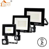 [HOT QQZIWWUJJWG 104] PIR Motion Sensor ไฟ LED น้ำท่วม10W 30W 50W Floodlight กลางแจ้ง220V 240V สปอตไลท์ Led กันน้ำสำหรับ Garden Wall Street Light