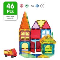 Big Size Kids Magnet Tiles Magnetic Building Blocks Toy Set with Car Wheelbase for Preschool Toddlers