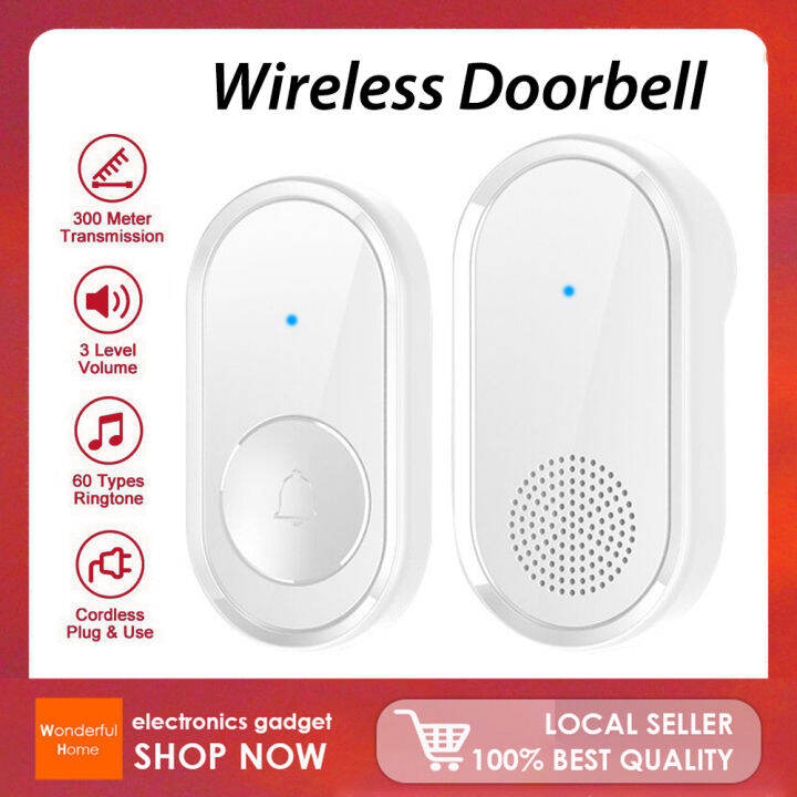 【Philippines spot】Wireless Door Bell Button Waterproof Doorbell ...